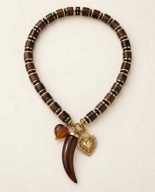 Collar Amuleto Marron
