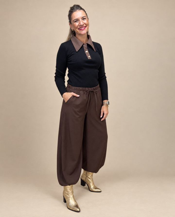 Pantalon Drop Marron
