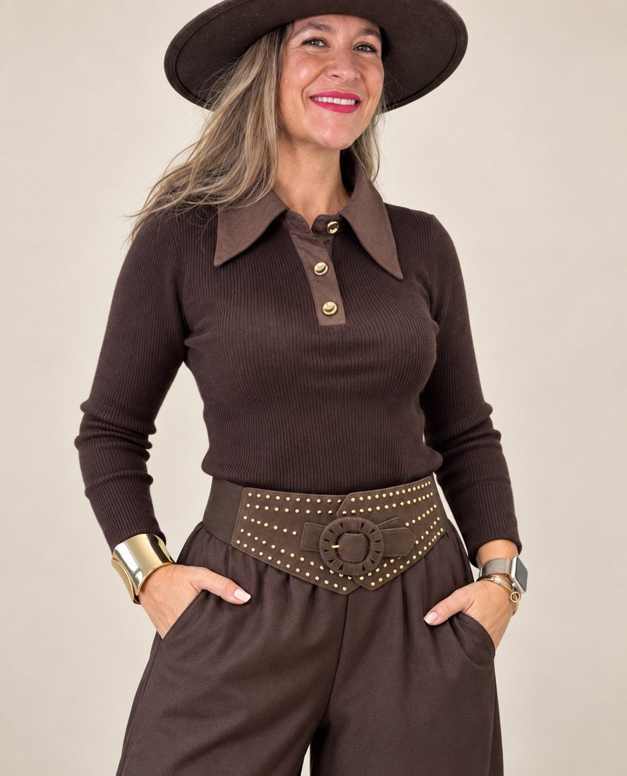 Jersey Polo Elia Marron