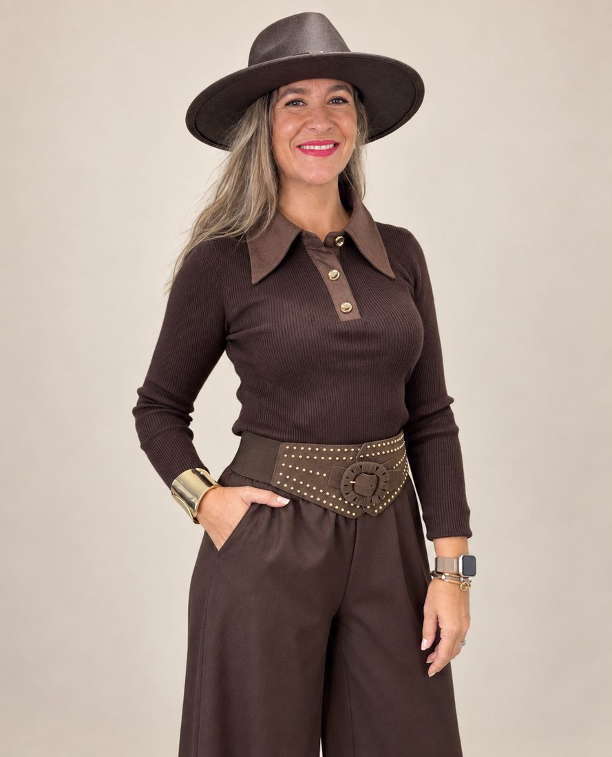 Jersey Polo Elia Marron