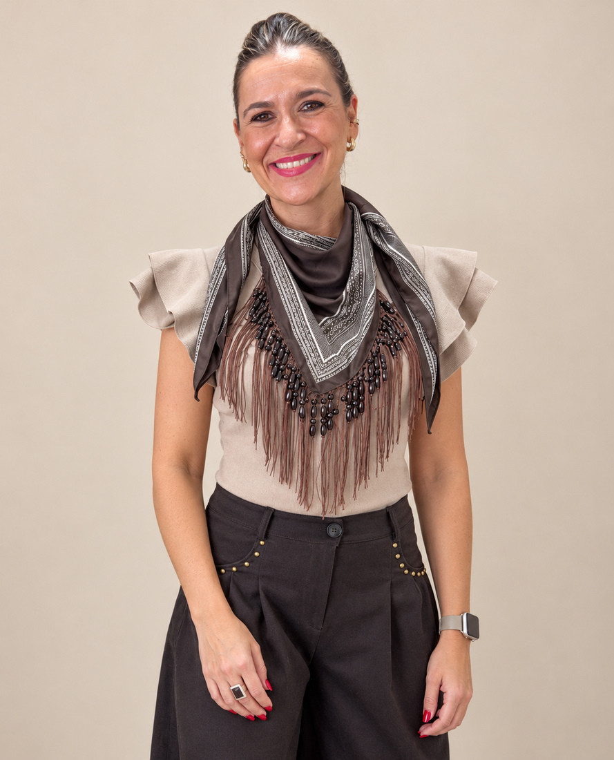 Pañuelo Marron Cenefa