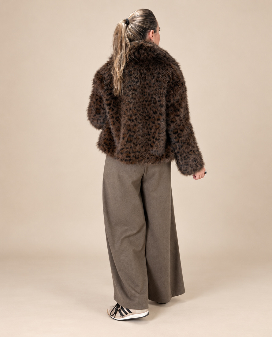 Abrigo Nerea Leopardo Chocolate