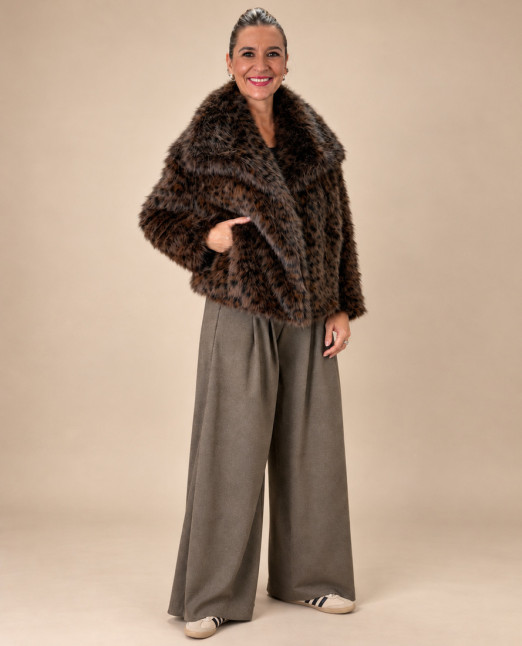 Abrigo Nerea Leopardo Chocolate
