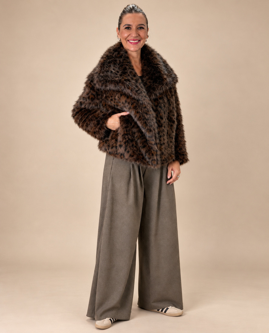 Abrigo Nerea Leopardo Chocolate