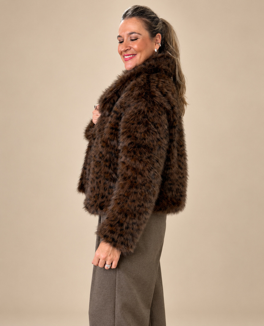 Abrigo Nerea Leopardo Chocolate