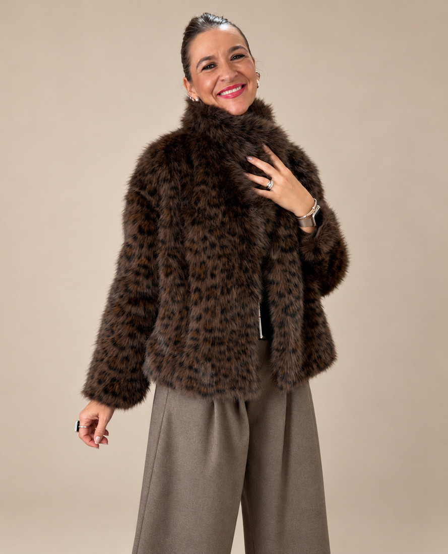 Abrigo Nerea Leopardo Chocolate