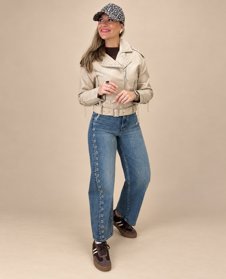 Chaqueta Biker Vega Beige