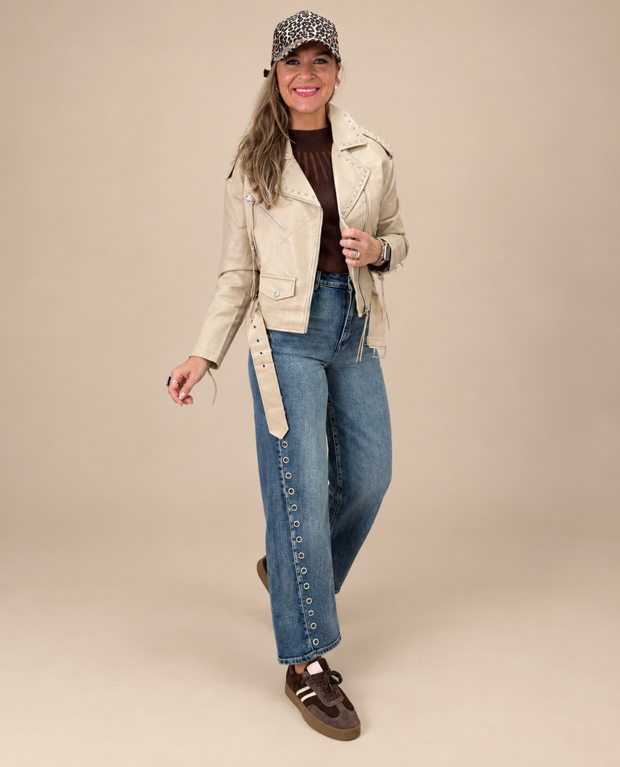 Chaqueta Biker Vega Beige