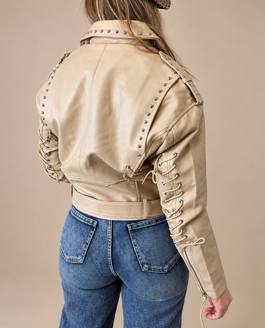 Chaqueta Biker Vega Beige
