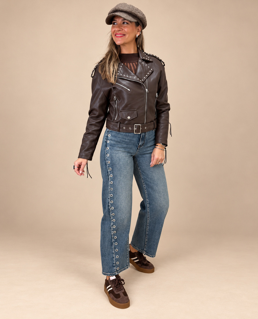 Chaqueta Biker Vega Chocolate
