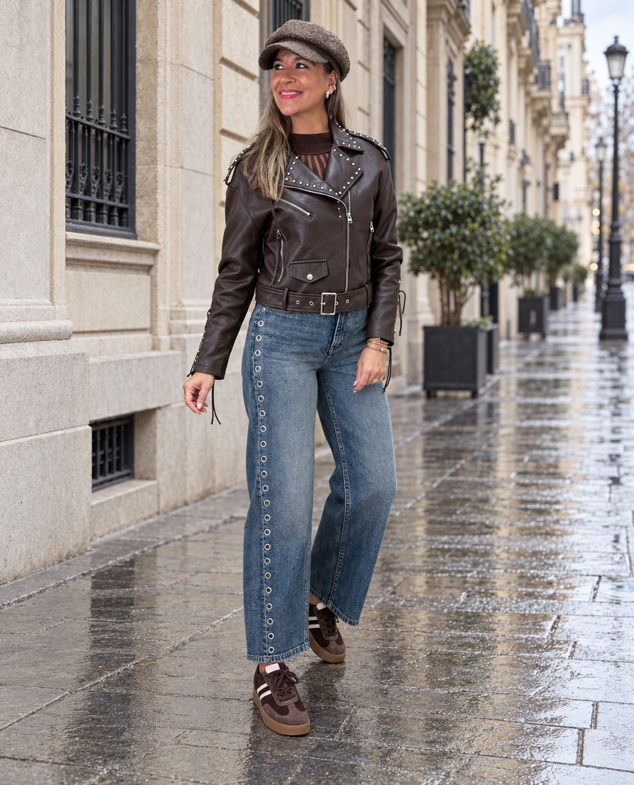 Chaqueta Biker Vega Chocolate