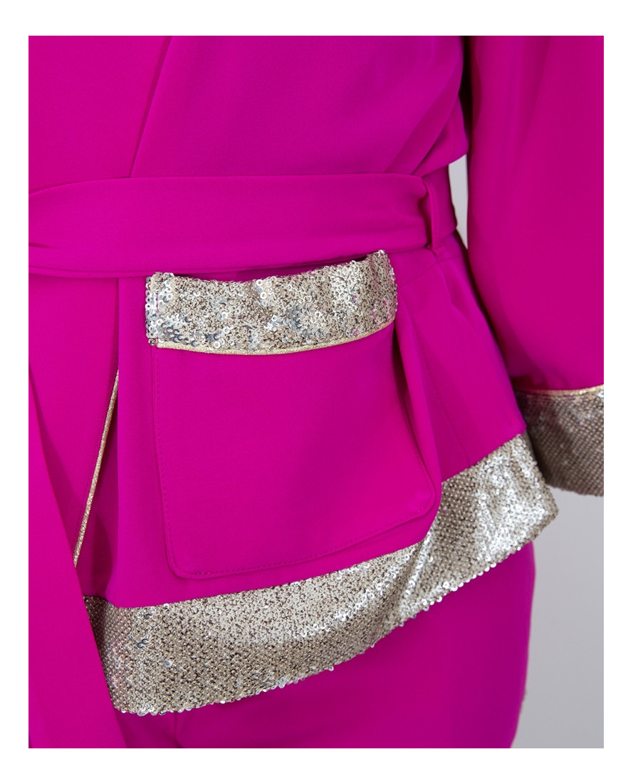 Kimono Traje Top Frambuesa