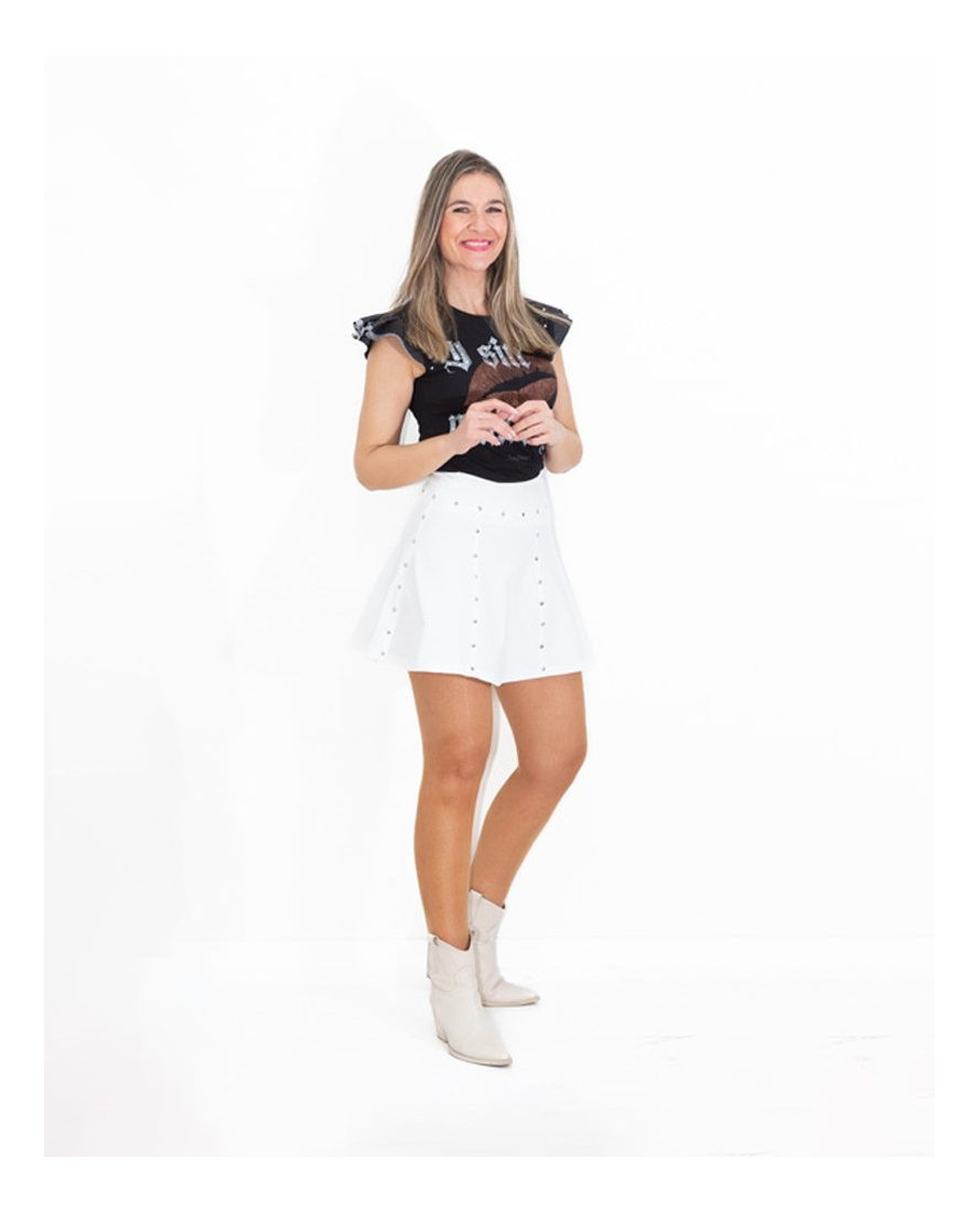 Falda Tachas White
